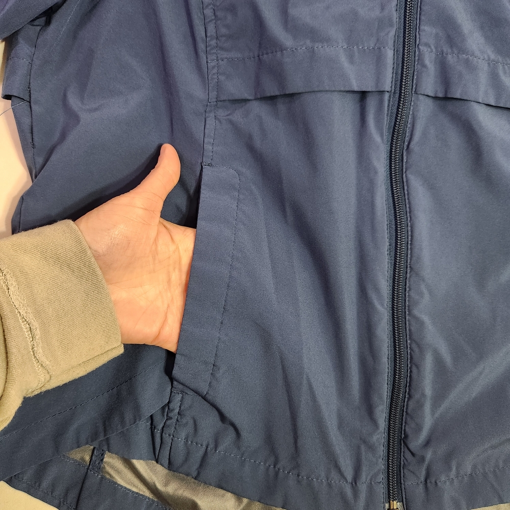 ⭐️Gerry Women's Packable Rain Jacket Blue Hooded Windbreaker Waterproof Large - Picture 3 of 6